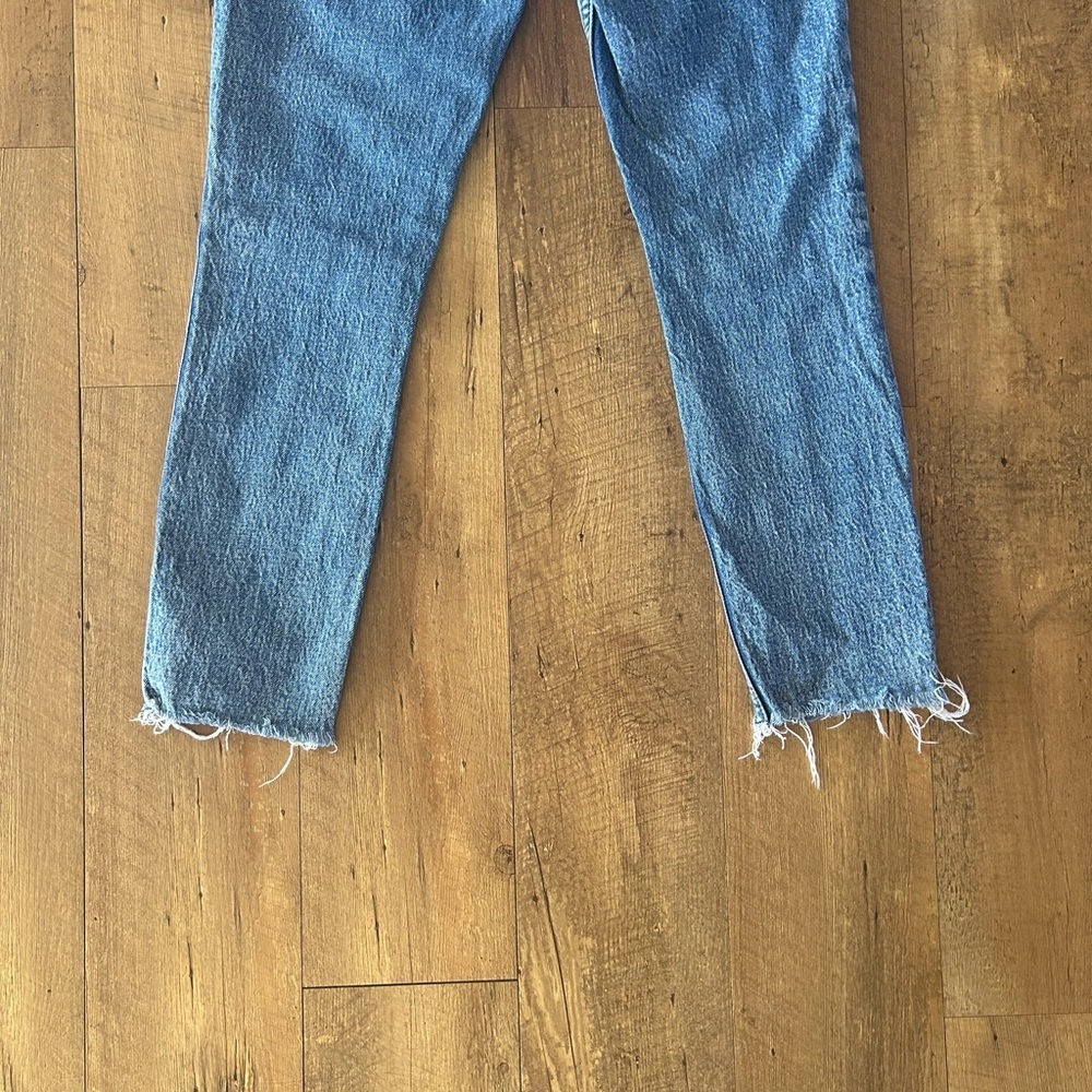Abercrombie High Rise Skinny Jeans 27 / 4R | Light Wash Raw Hem - Picture 8 of 10